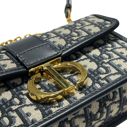 Used DIOR Oblique Oblique Montaigne 30 Crossbody Bag Navy blue