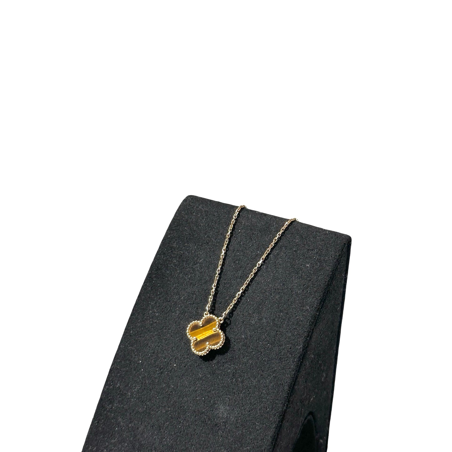 Used VAN CLEEF & ARPELS 18K Gold Vintage Alhambra Necklace Brown GHW