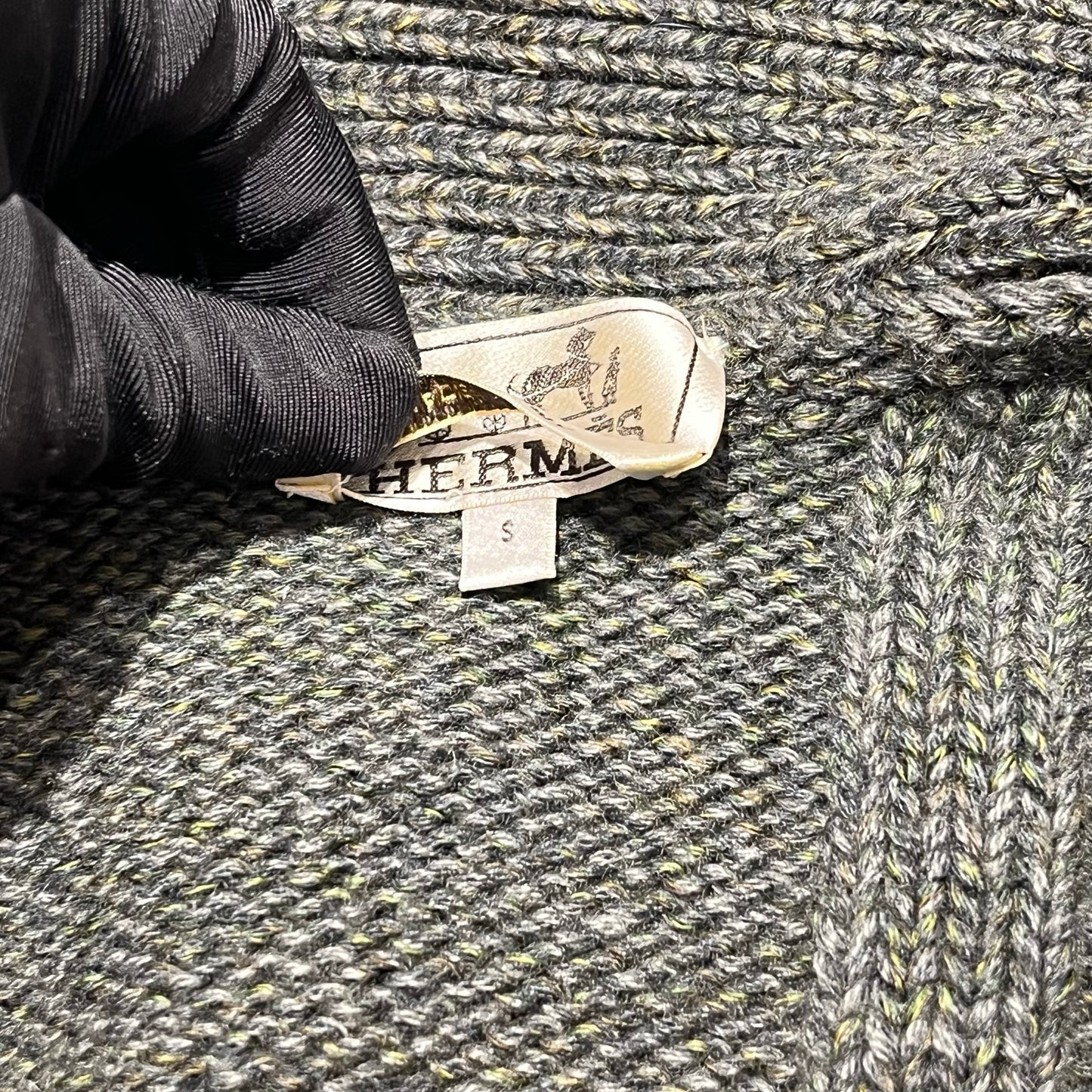 Used HERMES Knit Knit Cardigan Clothes Green