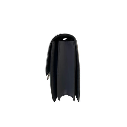 Used Céline Calfskin Leather Celine Box Shoulder Bag Gray PHW