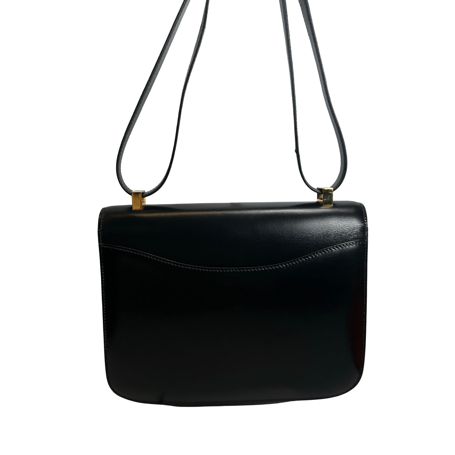 Used HERMES Box Calfskin Constance 24 Shoulder Bag Black Gold