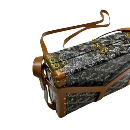 Used GOYARD Goyardine Minaudiere Crossbody Bag Black Brown