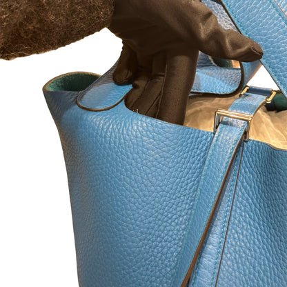 Used HERMÈS TC Picotin 22 Handbag Blue PHW