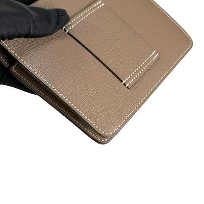 Used HERMES Etoupe Roulis Wallet Brown PHW