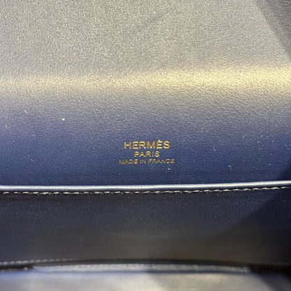 Used HERMÈS Geta Shoulder Bag Navy Blue GHW