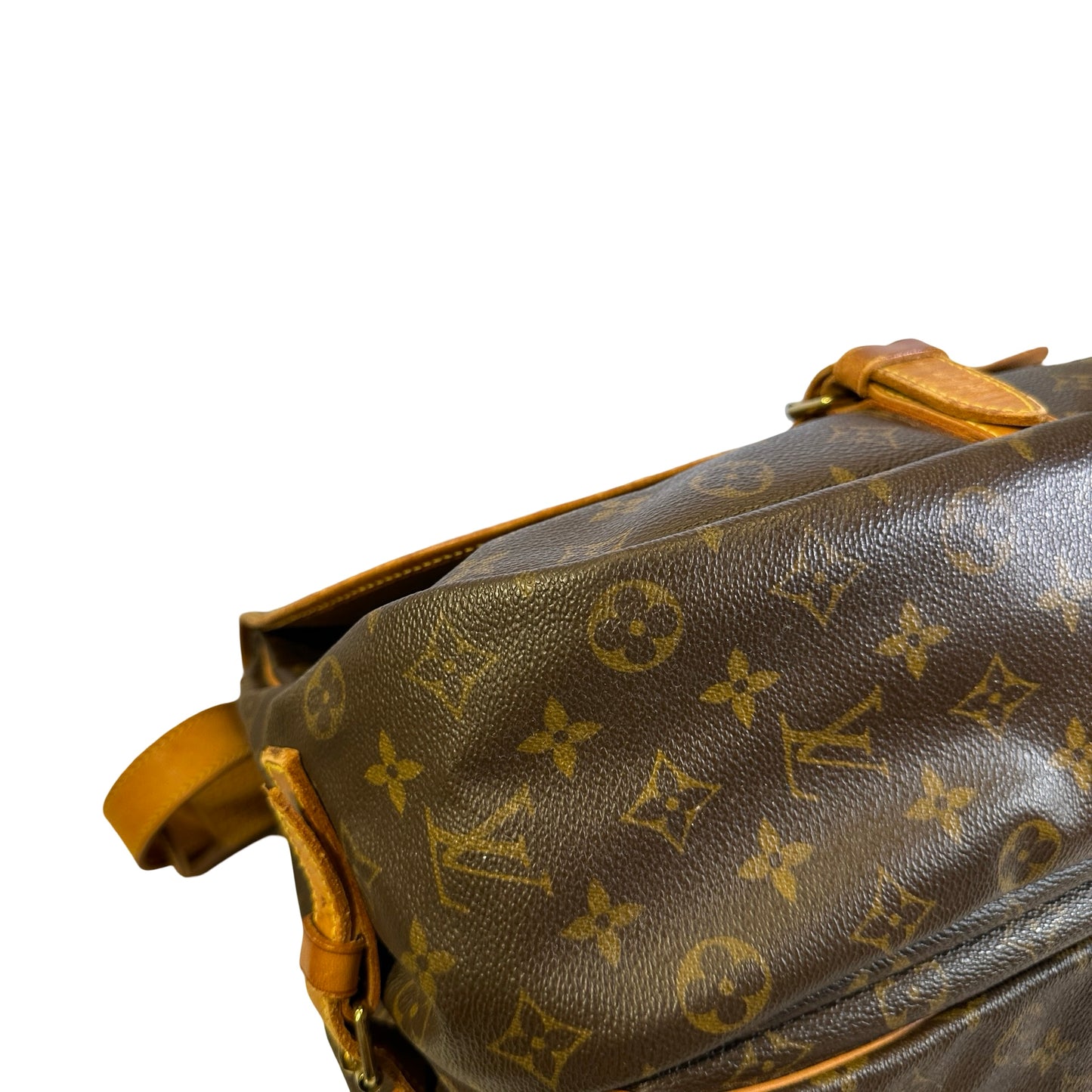 Used LOUIS VUITTON Monogram Saumur Messenger Bag Brown
