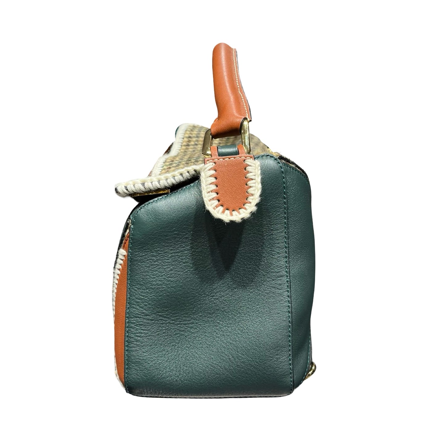 Used LOEWE Puzzle Medium Crossbody Bag Brown Green