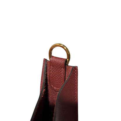 Used Hermès Epsom leather Mini Evelyne Cross Body Bag Red GHW