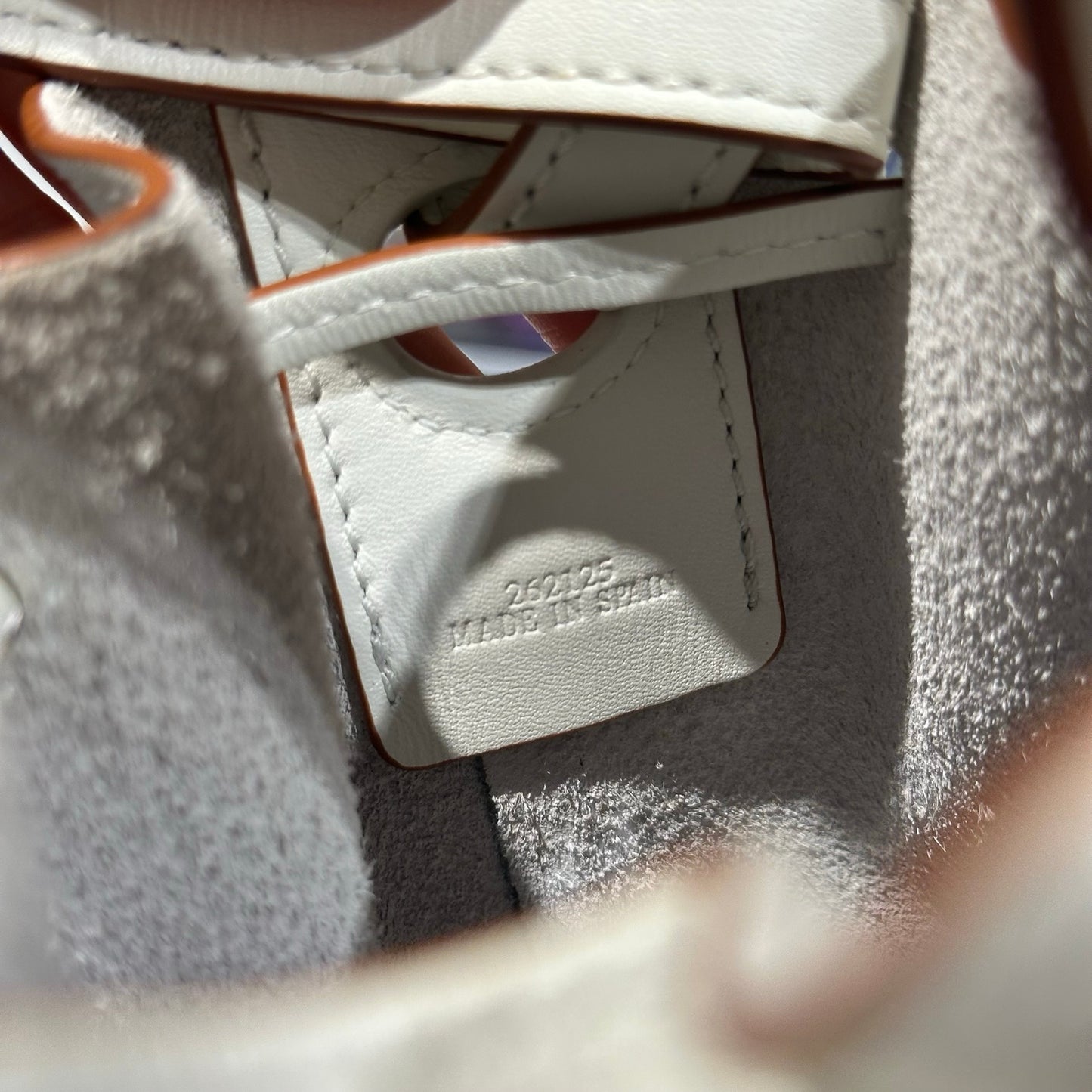 Used LOEWE Calfskin Leather Balloon Small Cross Body Bag White
