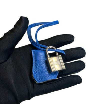 Used HERMES Togo Birkin 30 Handbag Blue PHW