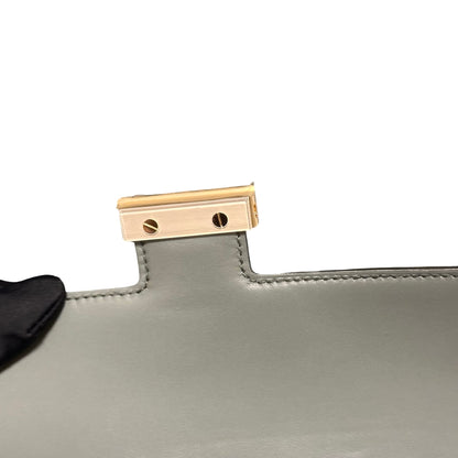 Used HERMES Epsom Constance Elan Shoulder Bag Grey
