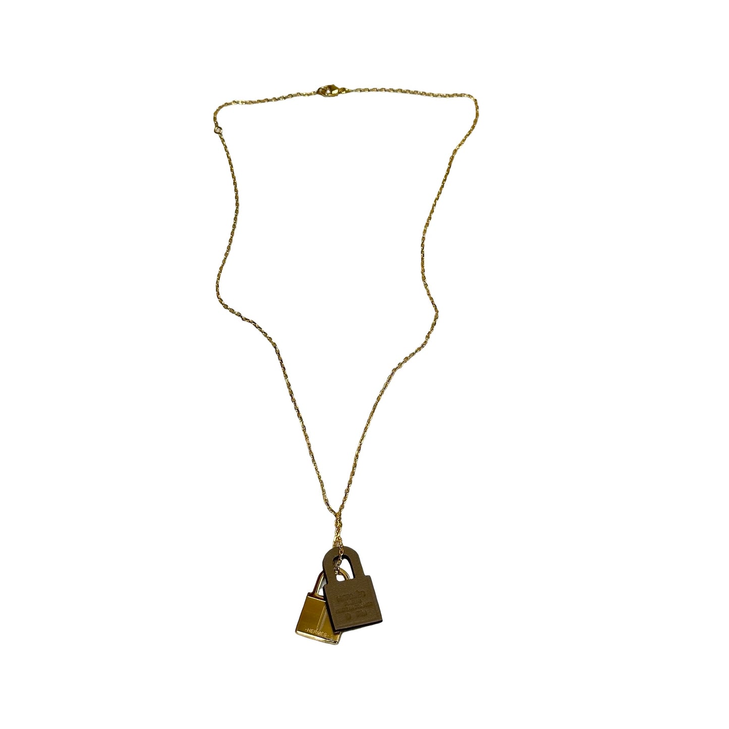 Unused HERMÈS Neeklace Etoupe (18) GHW