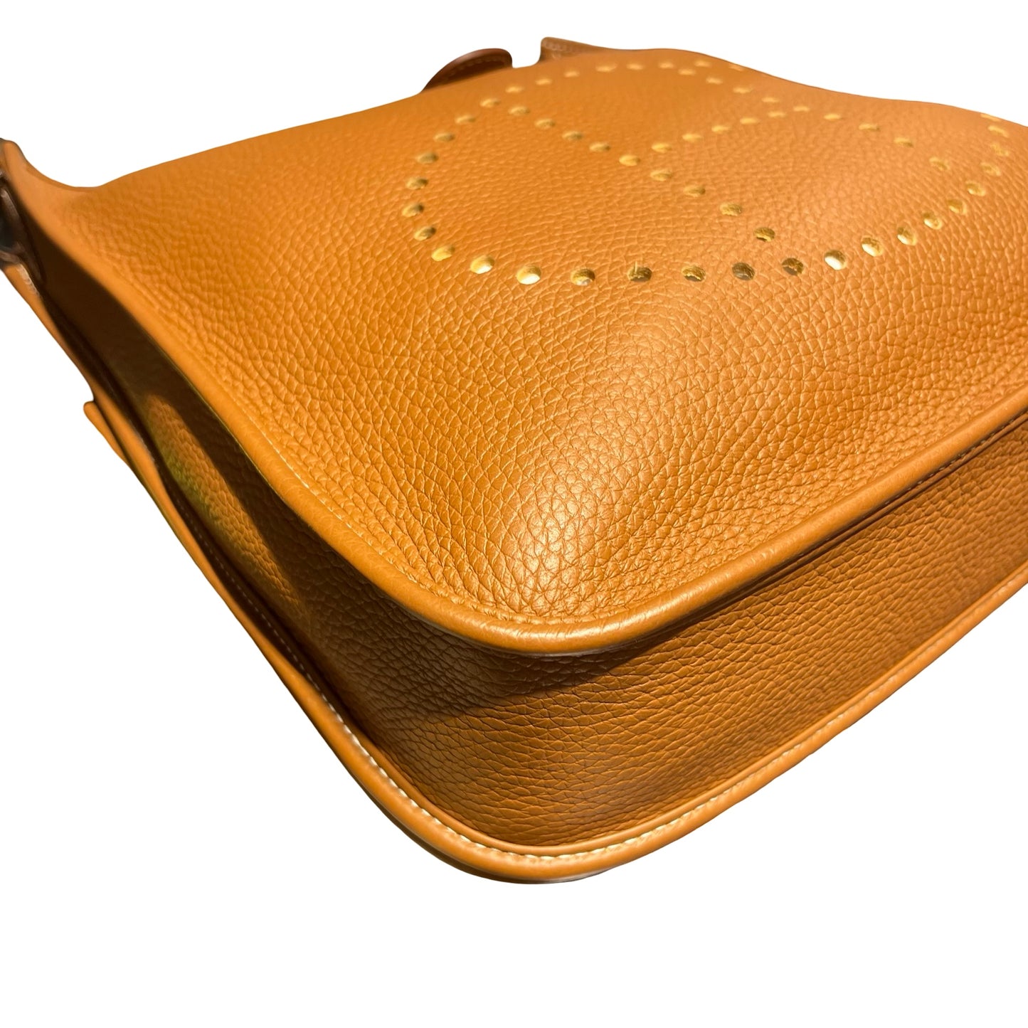 Used HERMÈS Clemence leather Evelyne Shoulder Bag Brown PHW