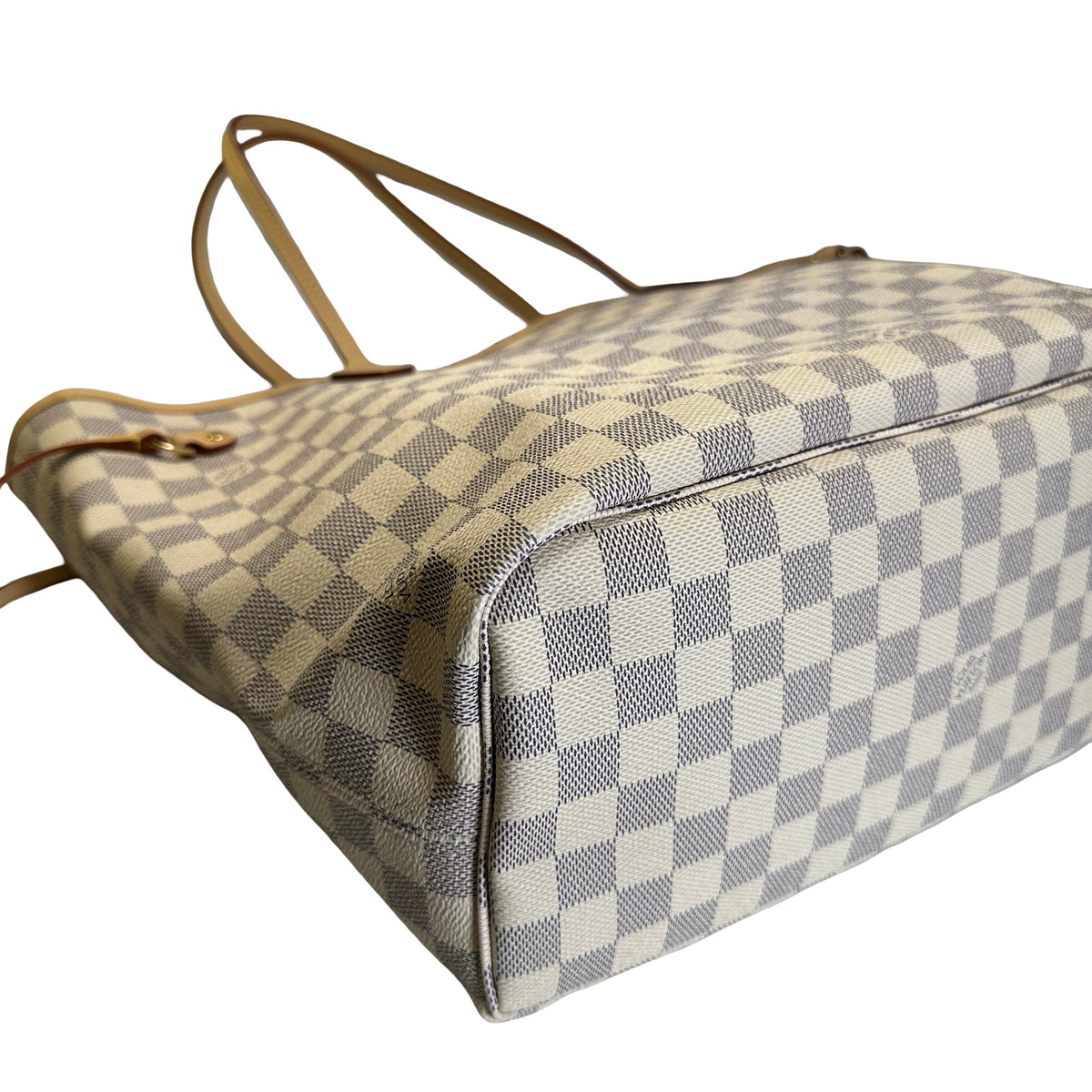 Brand New LOUIS VUITTON Damier Azur Neverfull Tote Bag White Blue