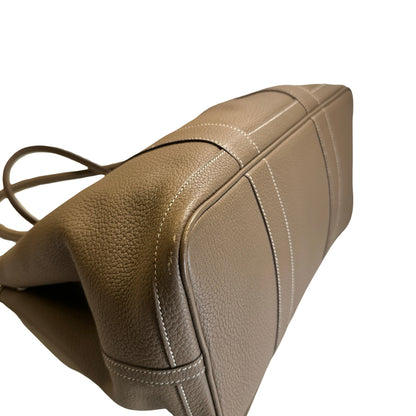 Used HERMES Negonda Leather Garden Party Tote Bag Etoupe