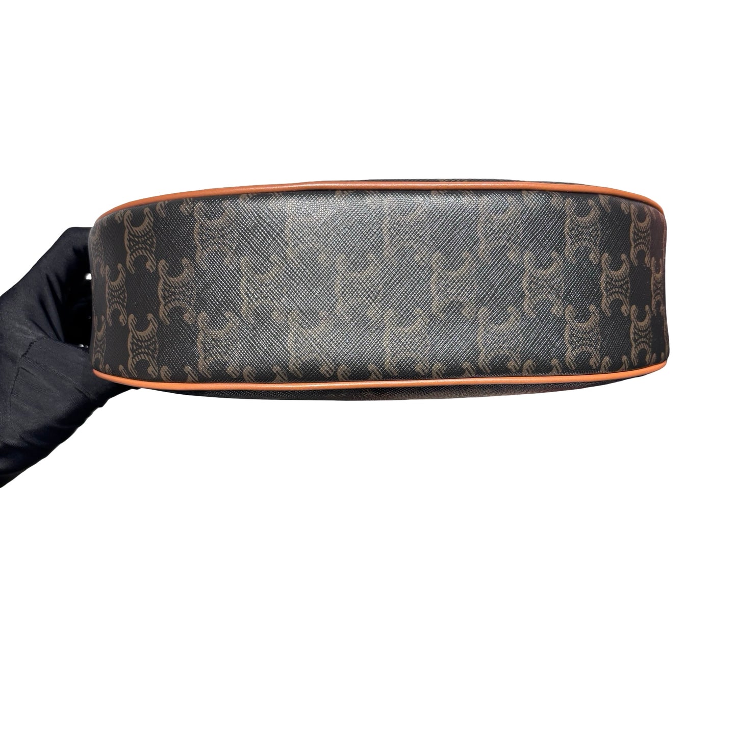 Used CÉLINE Canvas Ava Handbag Black Brown GHW