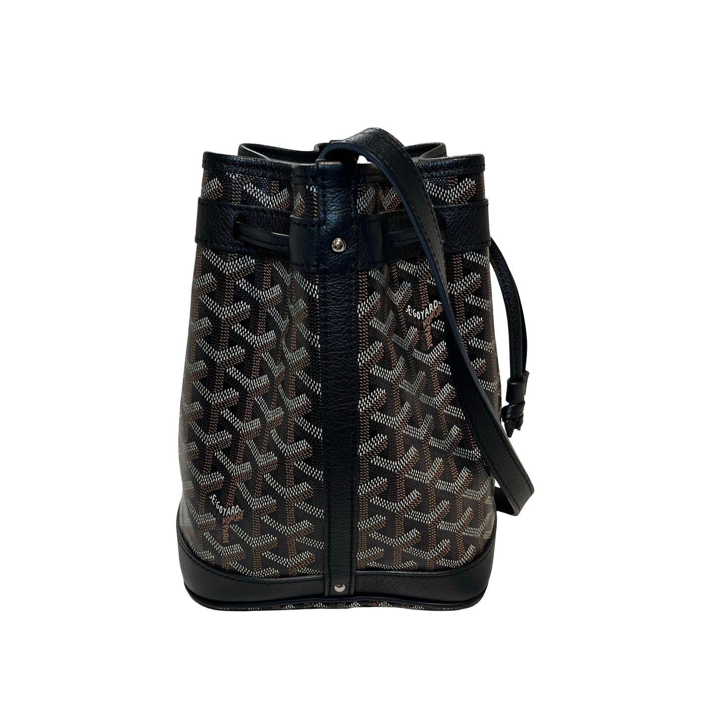 GOYARD Petit Flot Bucket Bag Black Brown PHW