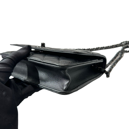 Used Chanel Lambskin Leather WOC Cross Body Bag So Black