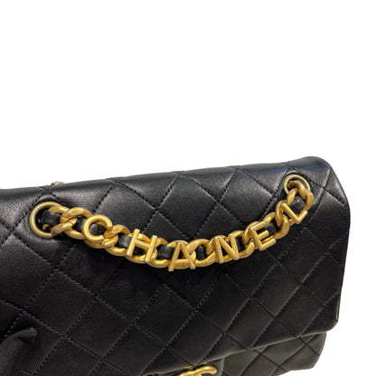 Used CHANEL Quilted Lambskin Mini Rectangular Flap Bag Chain shoulder bag Black GHW