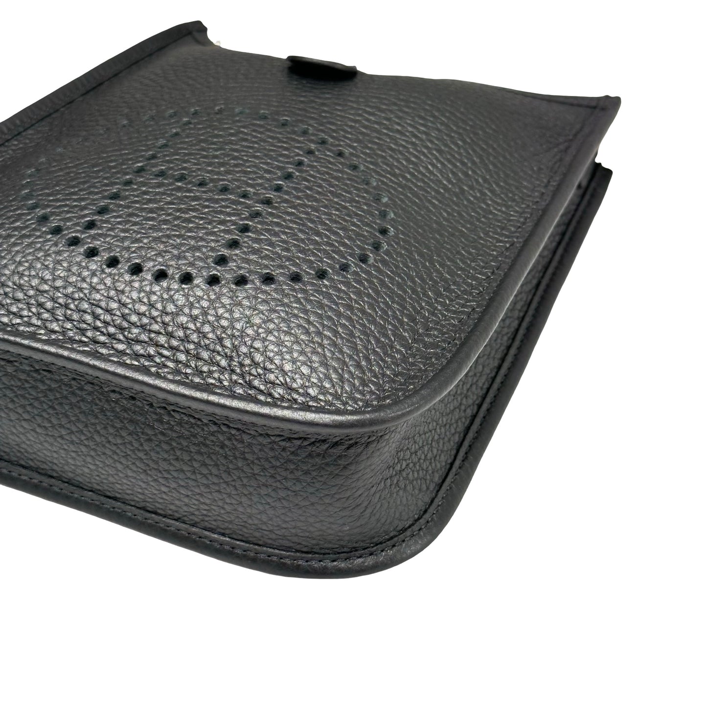 New HERMÈS MINI EVELYNE Cross Body Bag Black PHW