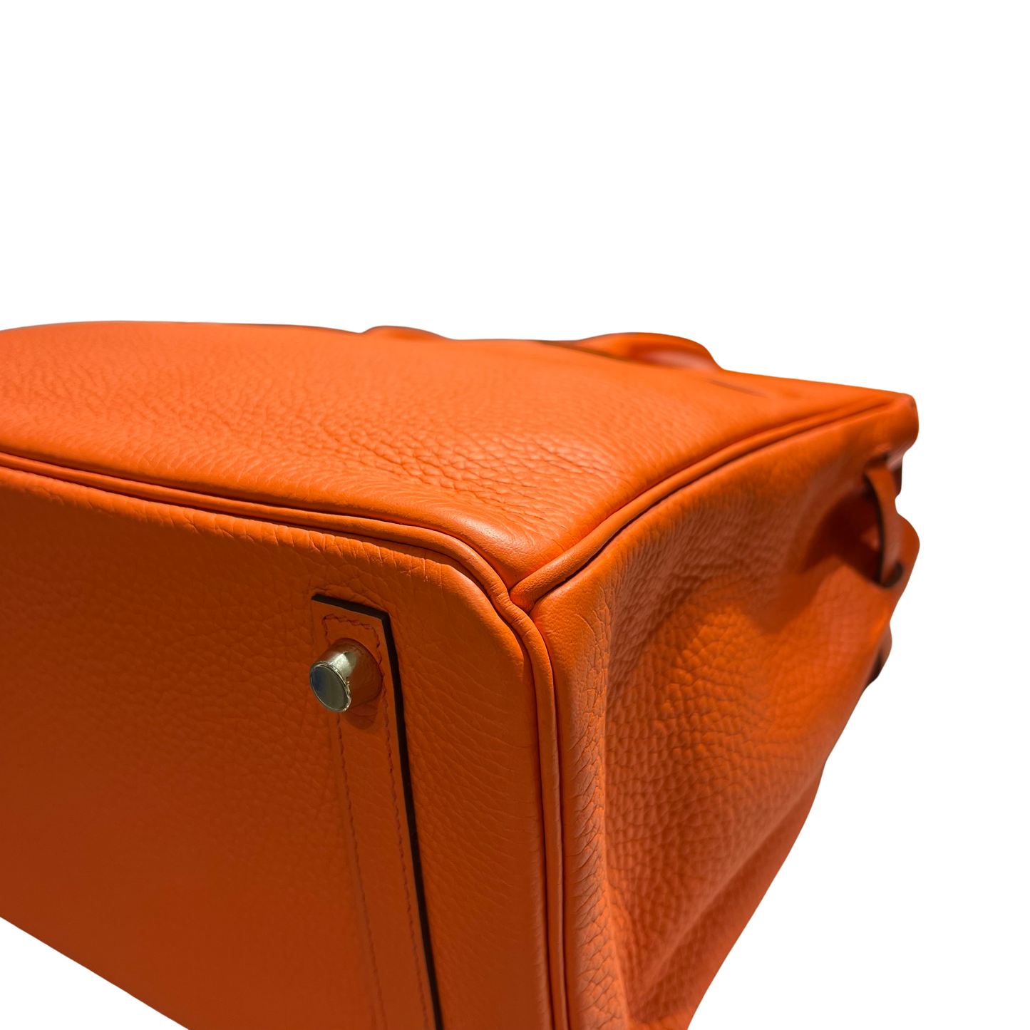 Used HERMES Togo Birkin Handbag Orange