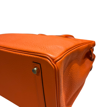 Used HERMES Togo Birkin Handbag Orange