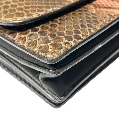 Used MARC JACOBS Snake Skin Chain Shoulder Shoulder Bag Brown