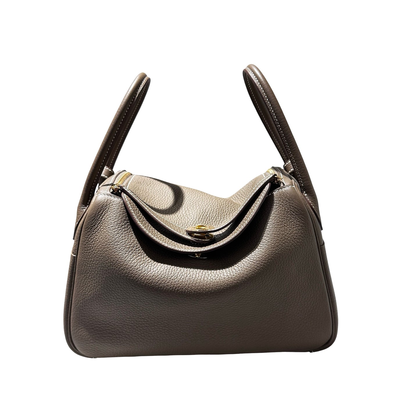 Used HERMÈS Lindy 26 Handbag Etoupe (18) GHW
