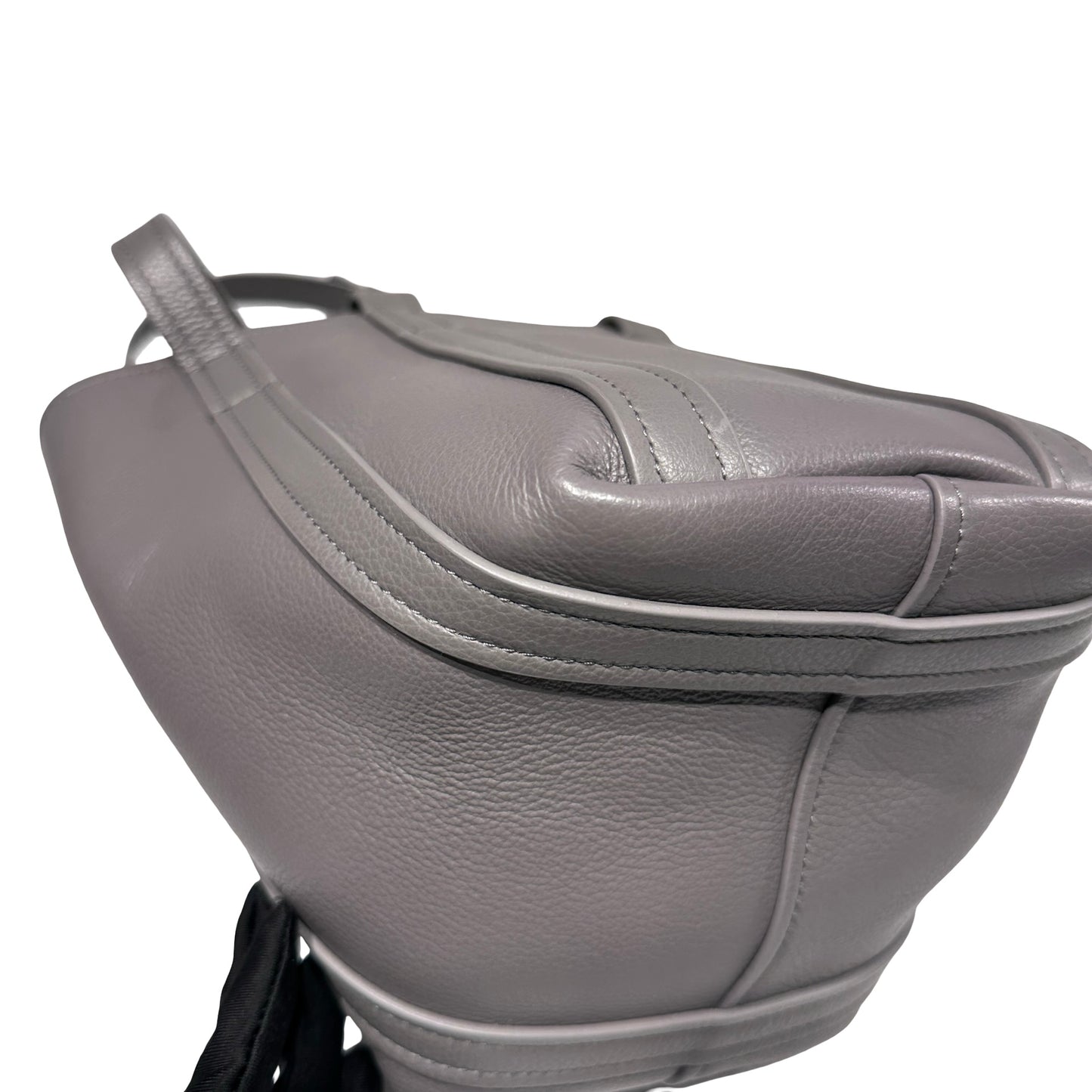 Used BALENCIAGA Calfskin Leather Everyday Shoulder Bag Grey PHW