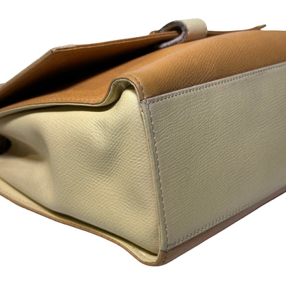 Used LOEWE Lambskin Leather Vintage Shoulder Shoulder Bag Beige Yellow