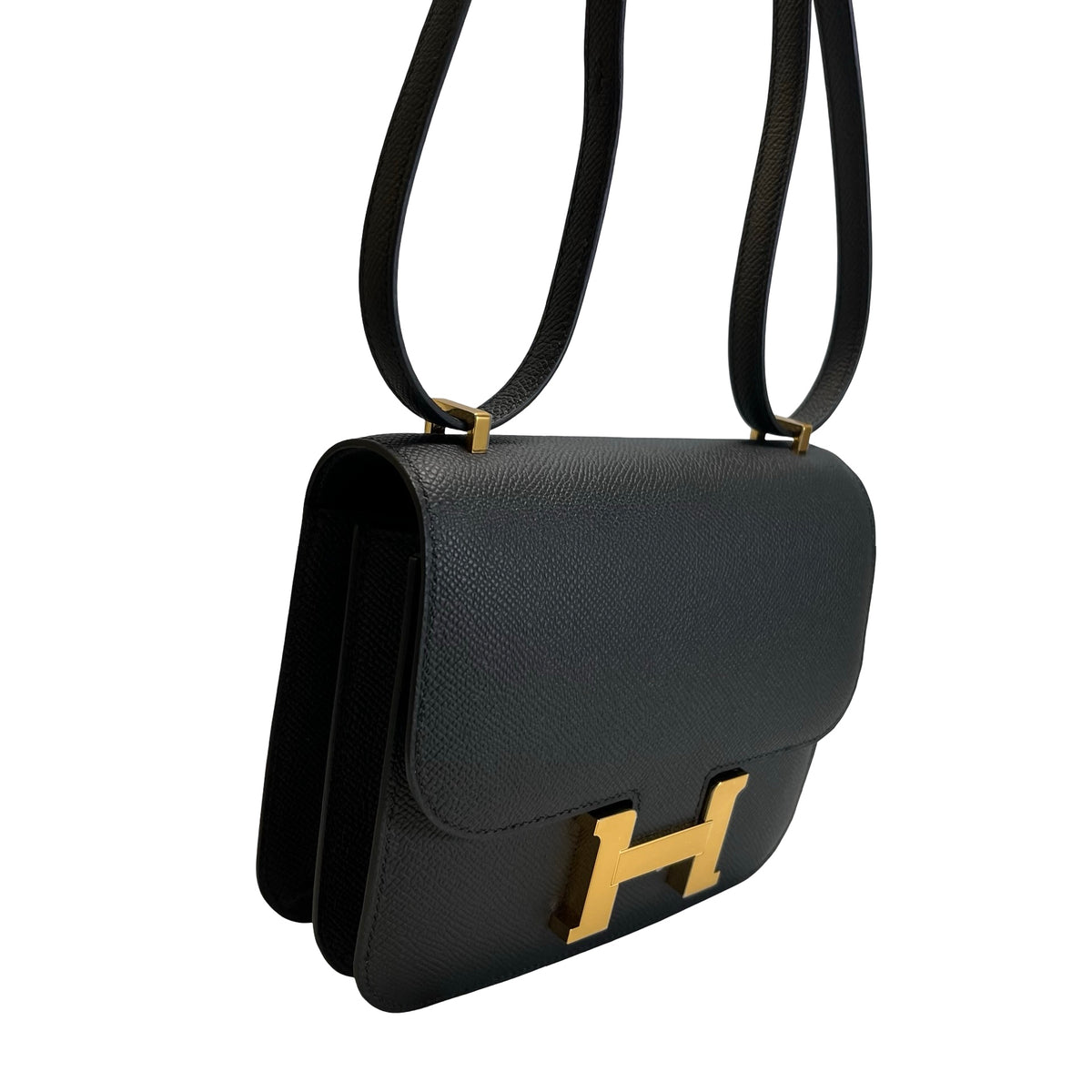 Brand New HERMES Epsom Mini Constance Cross body bag Black Gold