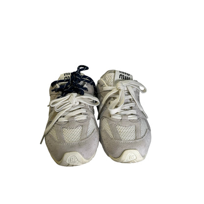 Used MIU MIU Suede Mesh New Balance 530 Sneakers White Grey