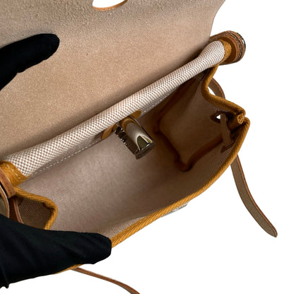Brand New HERMES Toile Mini Herbag Cross body bag Tan Beige