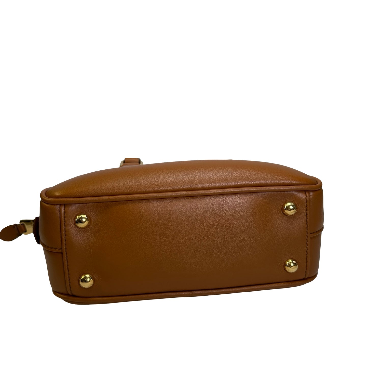 Used MIU MIU Leather Bowling Handbag Brown