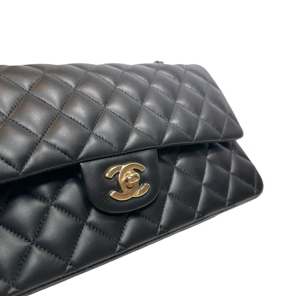 Used CHANEL Lambskin CF 25 Clambskin Chain Shoulder Bag Black