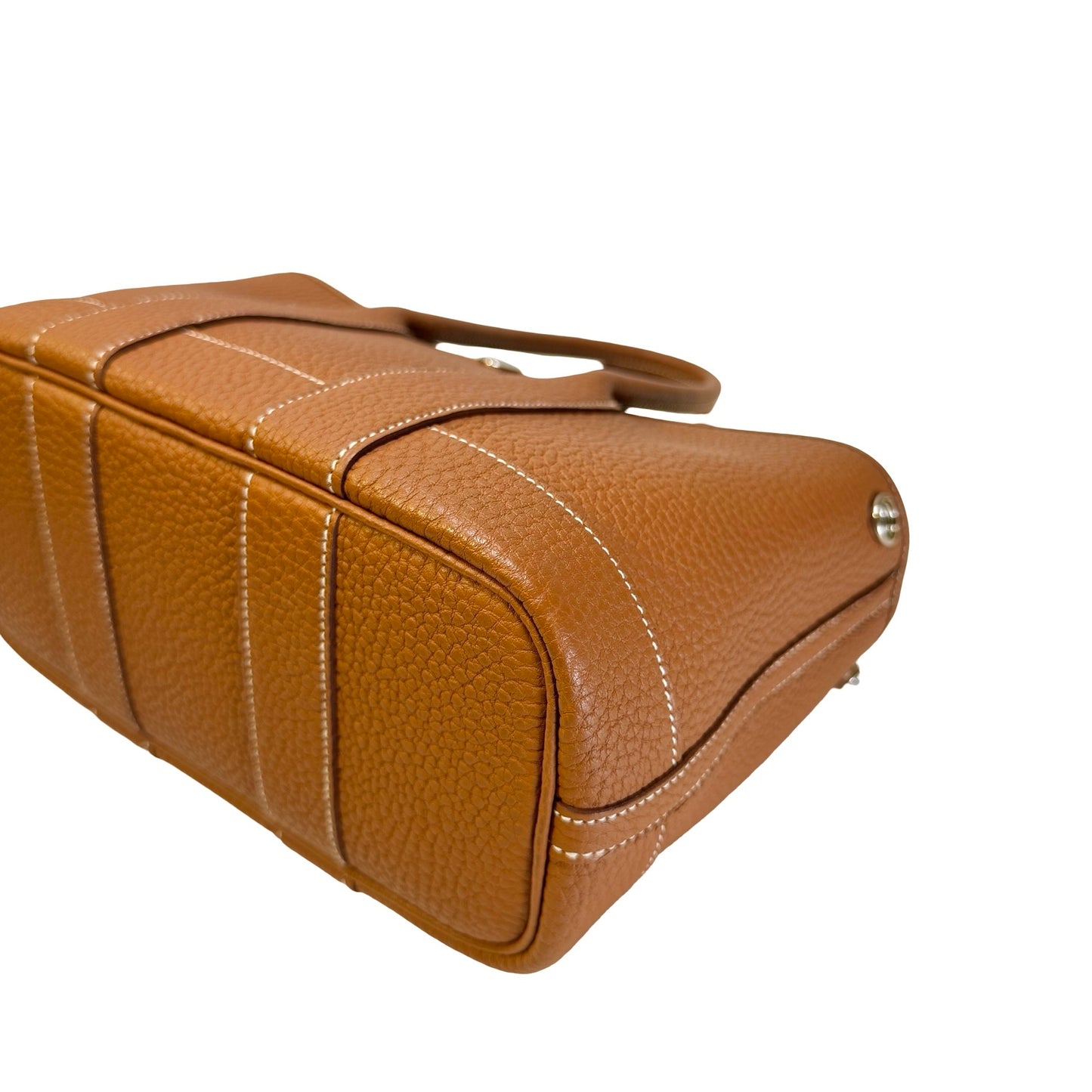 Used HERMES Leather Garden Party Tote Bag Brown