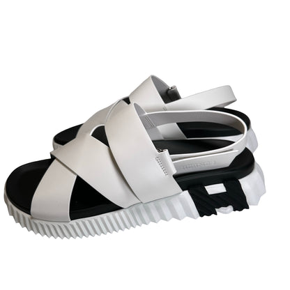 Used HERMES Shoes White Black