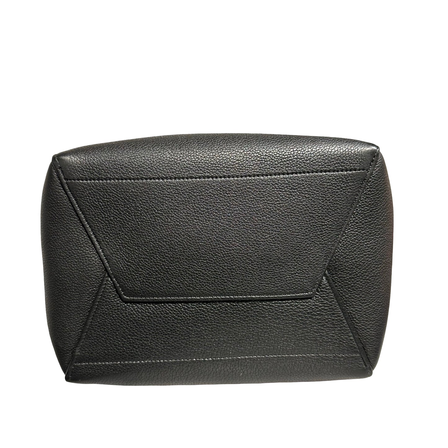 Used CÉLINE Calfskin Leather Sangle Shoulder Bag Black GHW