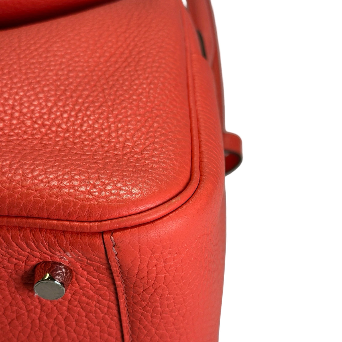 Used HERMES Clemence Lindy Handbag Pink