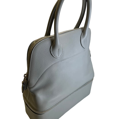Used HERMES Leather Bolide Secret Handbag Grey