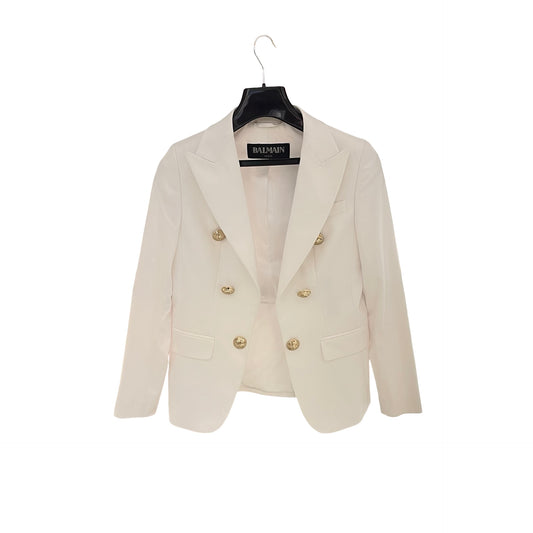 Used BALMAIN Jacket White GHW GHW