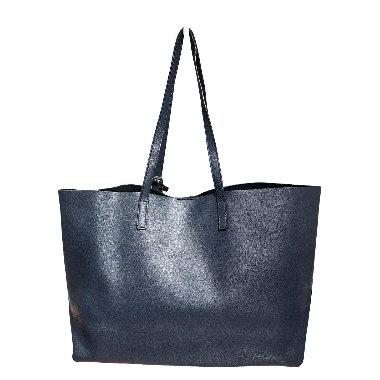 Used SAINT LAURENT East/West Supple Leather Shopping Bag Black GHW