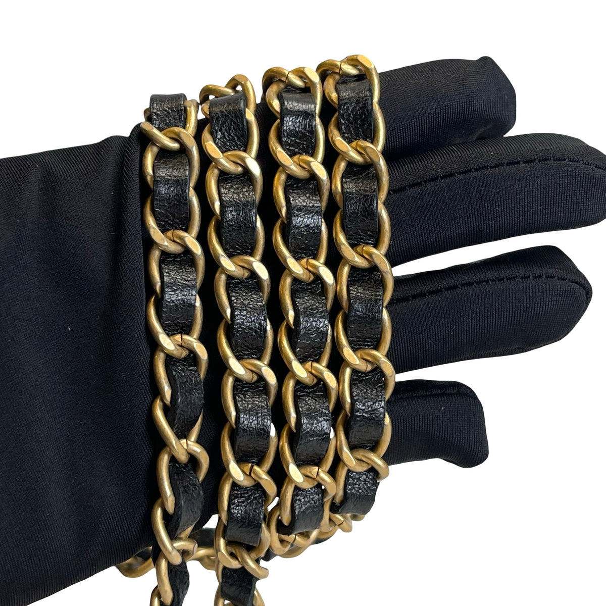 Used CHANEL Matelasse Quilted Lambskin Wallet On Chain Wallet on chain Black Gold