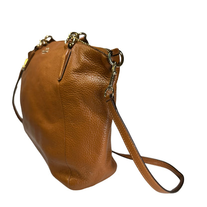 Used COACH Pebbled Leather Tyler Carryall Tote Bag Brown