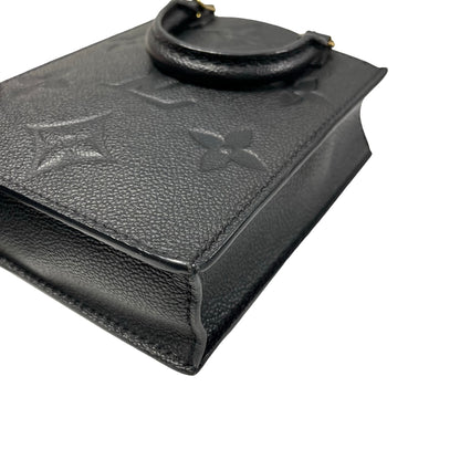 Used LOUIS VUITTON Monogram SAC PLAT Cross Body Bag Black GHW