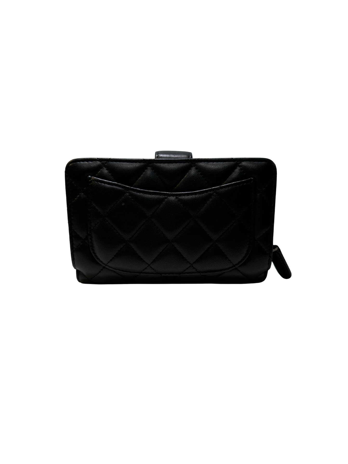 CHANEL Matelasse Lambskin Matelasse Long Wallet Black