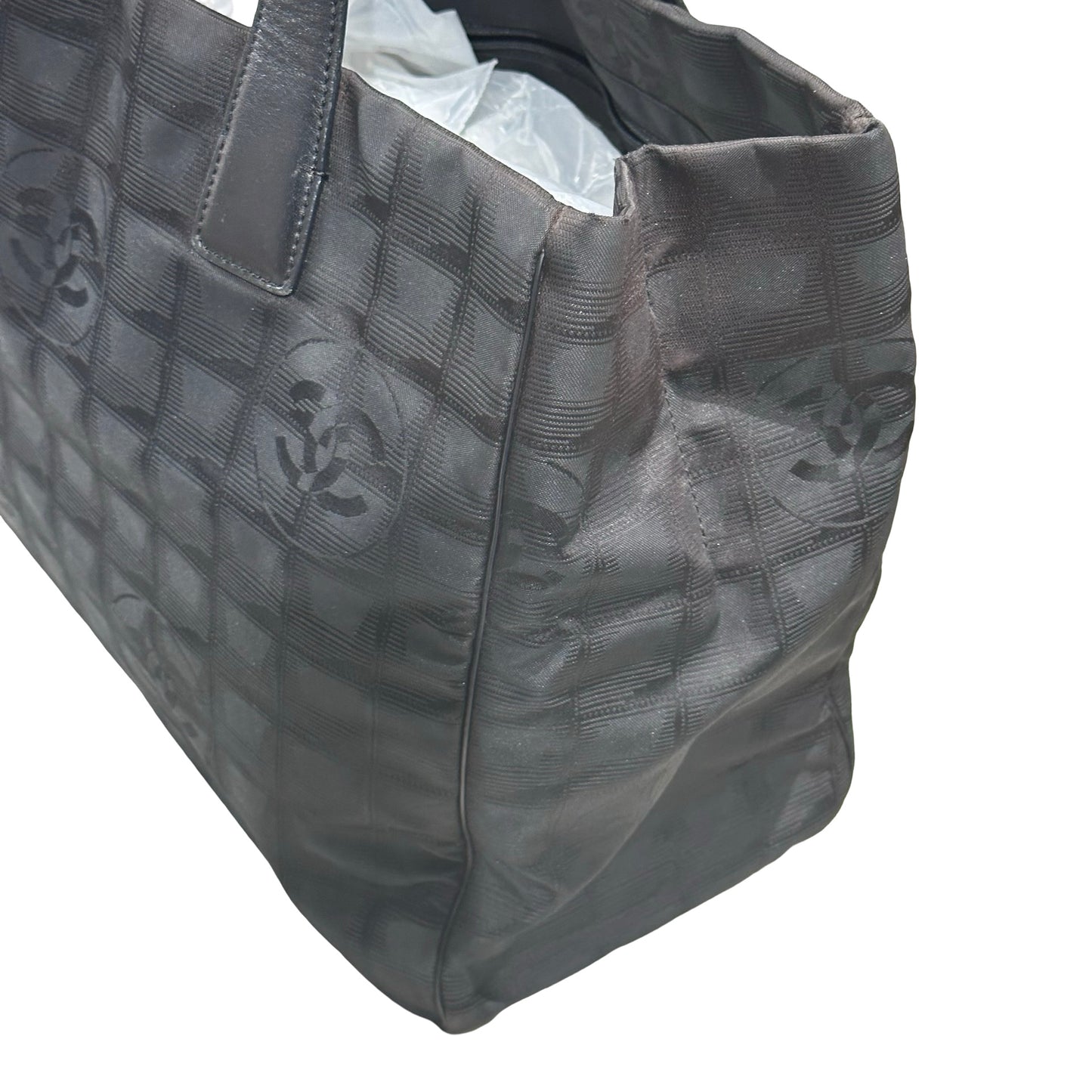Used CHANEL Canvas Vintage Shoulder Black Shoulder Bag Black