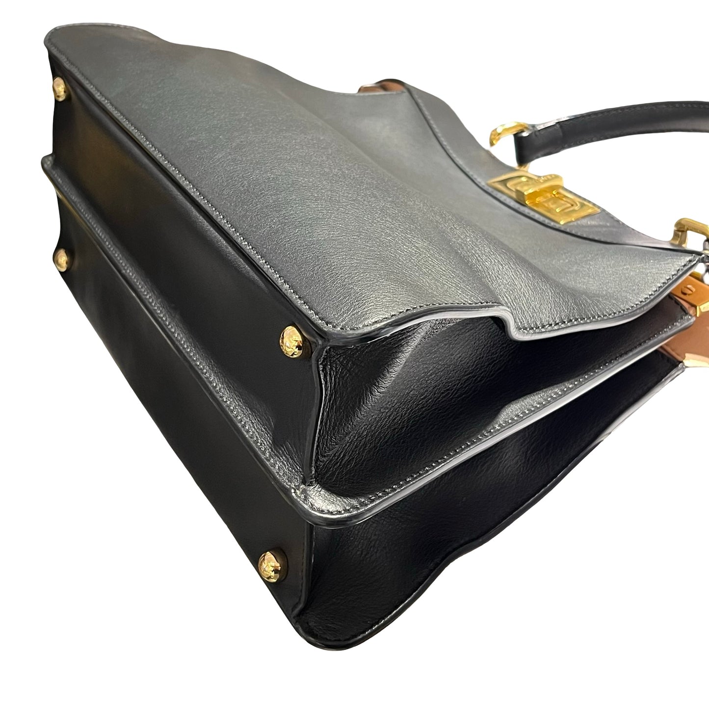 Used FENDI Peekaboo Handbag Black GHW