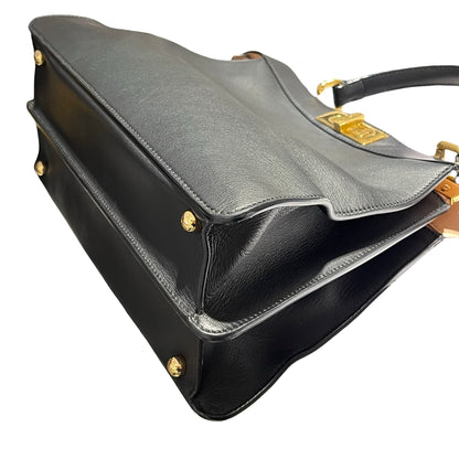 Used FENDI Peekaboo Handbag Black GHW
