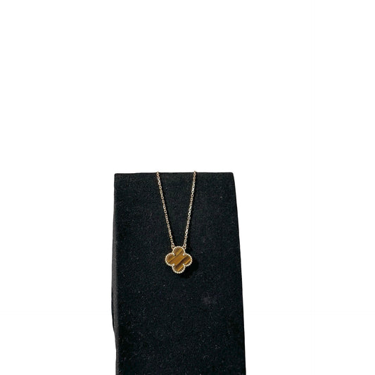 Used VAN CLEEF & ARPELS 18K Gold Vintage Alhambra Necklace Brown GHW